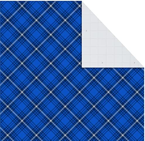 Düz Sarma Kağıt Çarşaflar Tersinde Kesik Çizgiler ve Hediye Etiketi Mühürleri (12 Katlı Sayfa, 16 Çıkartma) Mavi ve Gümüş Kar Taneleri, Geyik Ormanı Sahnesi, Mavi Ekose Ekose