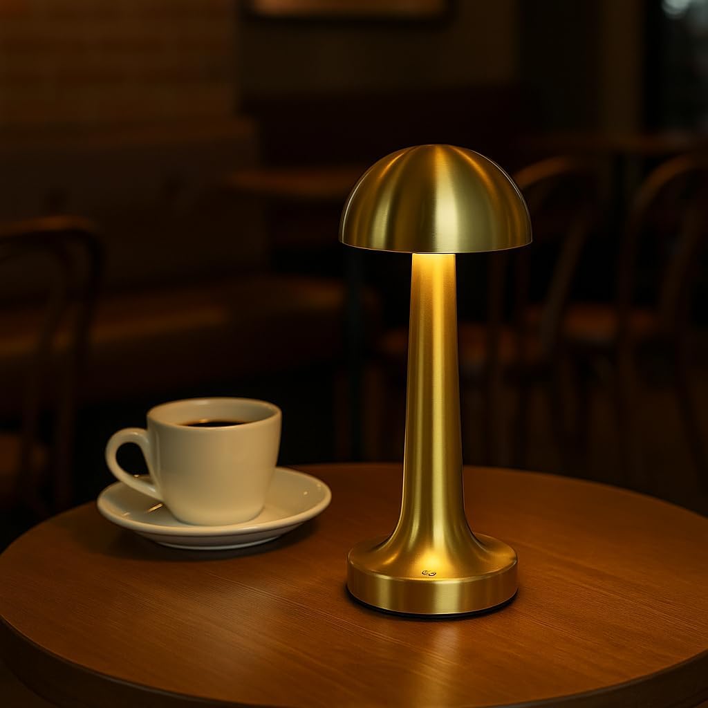 Elektrikurunleri Dekoratif Masa Lambası Dimmerli Şarjlı Lizbon Cafe Restoran Masa Lambası 3 Renk Işık Modu