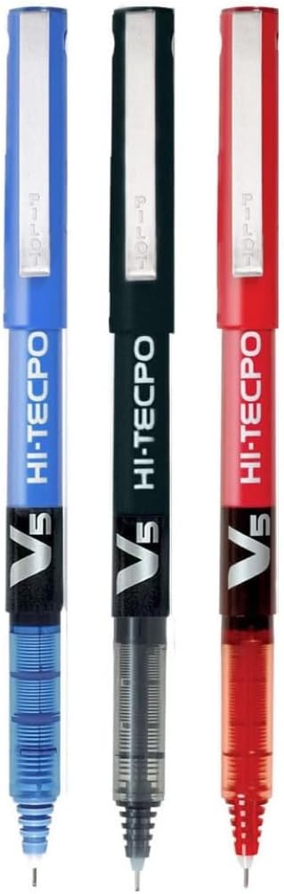 Pilot V5 Sıvı Mürekkep Roller Tükenmez Kalem - 1Mavi + 1Siyah + 1 Kırmızı, (9000014712)