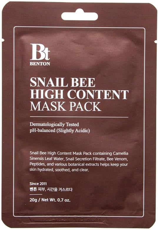 Benton Snail Bee High Content Mask - Salyangoz Özlü Maske 1 Paket (1 x 20 g)