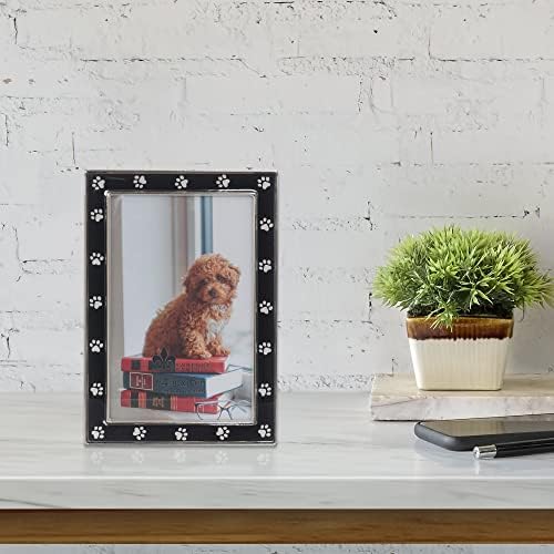 4x6 Gümüş Metal ve Siyah Resim Çerçevesi, Pençe Baskı Tasarımı