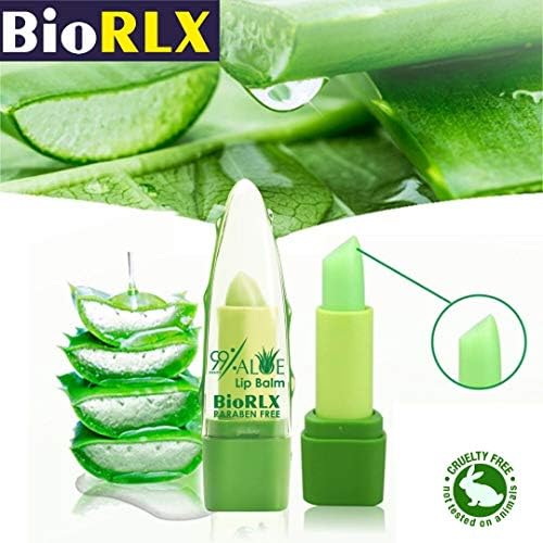 Biorlx 99% Purity Aloe Vera Color Free and Paraben Free Soothing Lip Balm Naturally Moisturize and Heal Damaging Wind, Harsh Sun, Weather Changes. It Repairs Dry, Cracked and Chapped Lips.