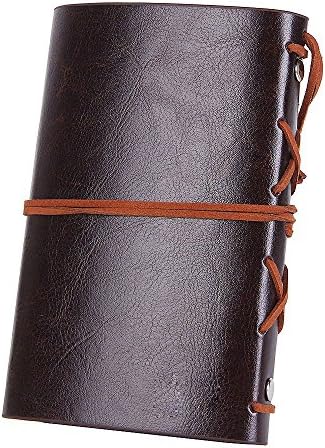 Retro Denizcilik Defteri Klasik PU Deri Kapak Not Defteri Seyahat Günlüğü Seyahat Dergisi Doldurulabilir Eskiz Defteri Spiral Halka Binder Günlüğü Boş Sayfalar, Astarsız Kağıt, Retro Kolye, Klasik Kabartmalı (130x185 mm, Kahve)