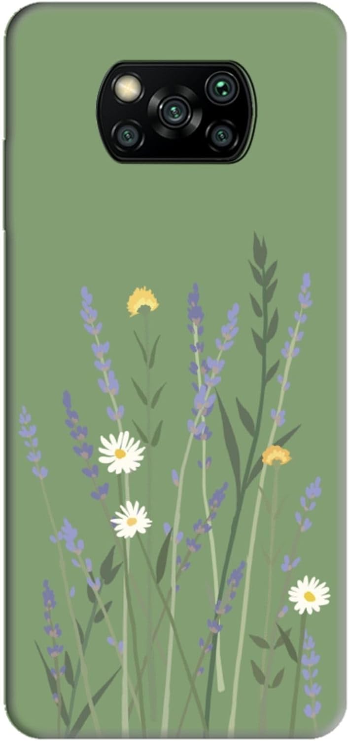 X3 Pro Uyumlu Lavanta Desenli Telefon Kılıfı – Yumuşak Silikon Malzeme, Çizilmeye Dayanıklı, Şık ve Doğal Görünüm - Yeşil