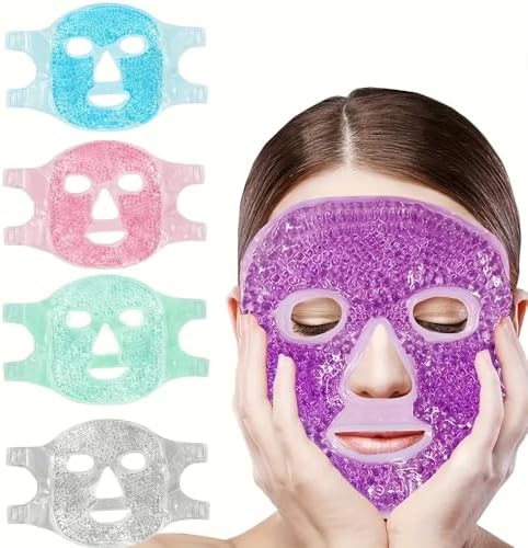 Terapi Jel Yüz Maskesi Soğuk Ve Sıcak Boncuklu Ayarlanabilir Maske (mor)