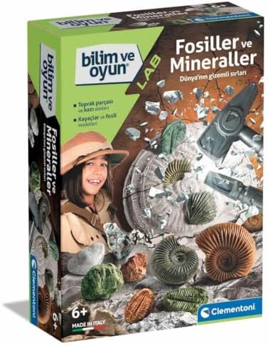 Bilim ve Oyun Fosiller ve Mineraller Kazı Seti