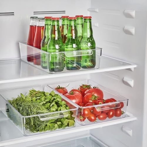 1 Adet Kırılmaz Ultra Dayanıklı Buzdolabı Düzenleyici Organizer Kutu Şeffaf - Large Boy Kiler Organizeri (20cm*32,5cm*7cm)