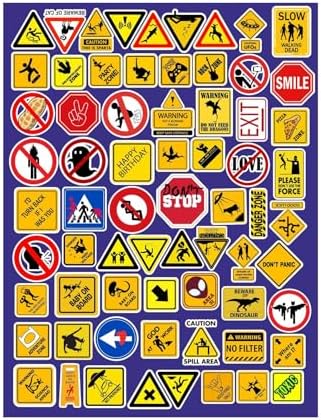 Hilarious Road Signs Eğlenceli Yol Işaretleri Telefon Laptop Notebook Tablet Defter Etiket