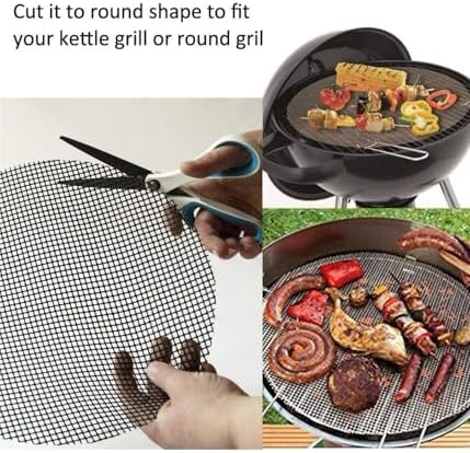 Izgara ve Mangal için Yapışmaz Pişirme Örtüsü, 50x40 cm, Siyah