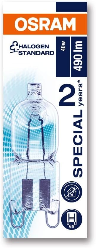 Halogen-Backofenlampe, Special Oven, G9-Sockel, dimmbar, 40 Watt, Warmweiß - 2700k, für über 200 Grad einsetzbar