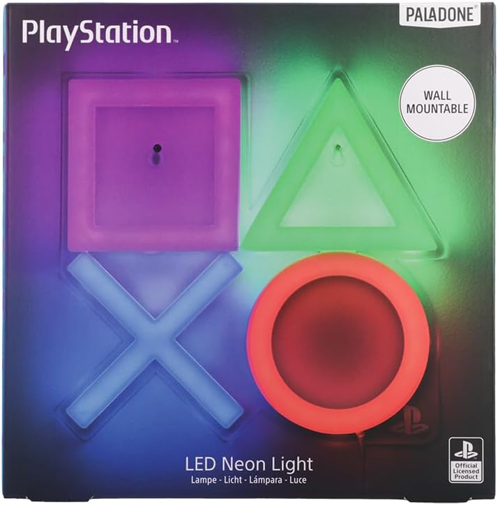 Playstation LED Neon Işık - Oyun Odası için Resmi Lisanslı Duvar Lambası, Kontrol Simgesi, Ruh Hali Aydınlatma Ofis Dekoru |