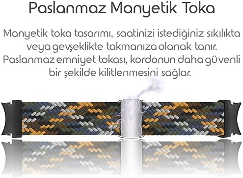 Yeni Nesil Bağlantı Örgü Loop 20mm Kordon ile Uyumlu Galaxy 7/6/5/4 Serisi için Galaxy 7 Kordon (40mm/44mm) 6/4 (47/43/42mm) 5 Pro Uyumlu