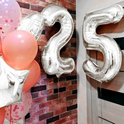 xesha 8 Rakamı Doğum Günü Balonu Yaş Günü Gümüş Renk Uçan Balon 102 cm Doğum Günü ve Parti Dekorasyonu Büyük Boy Folyo Helyum Uçan Balon Yaş 8 Sayısı