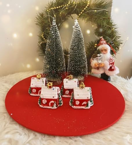 Yılbaşı Kar Evi Şeklinde Ağaç Süsü – 4 Adet