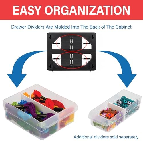 10116 plastik parçalar saklama donanımı ve el işi dolabı, siyah, 16 çekmece, 26,7 x 21,6 cm