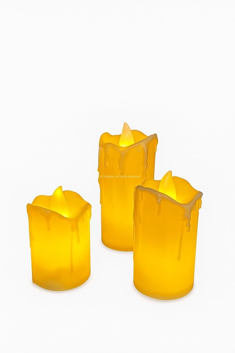 3’lü Farklı Boylarda LED Mum Işık Dekoratif Elektronik Mum Seti Kokusu Olmayan Enerji Tasarruflu Gece Lambası Ev Dekorasyonu İçin