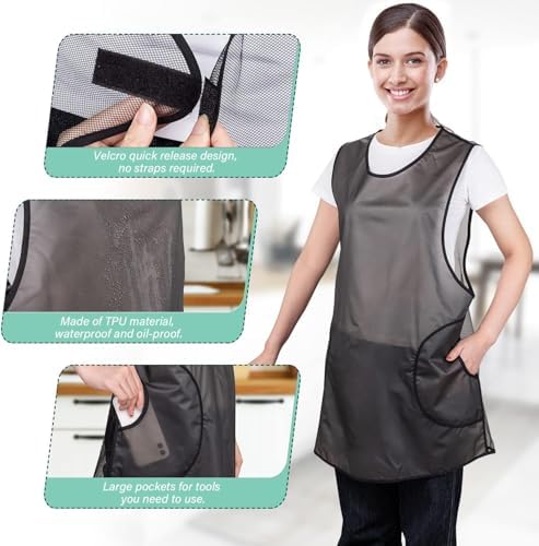 Su Geçirmez Önlük, 2 Cebi Bulunan Şeffaf Önlük, Çapraz Askılı TPU Suya Dayanıklı Önlük, Bulaşık Yıkama, Balık Temizleme, Laboratuvar Çalışması, Köpek Bakımı, Bahçe İşleri