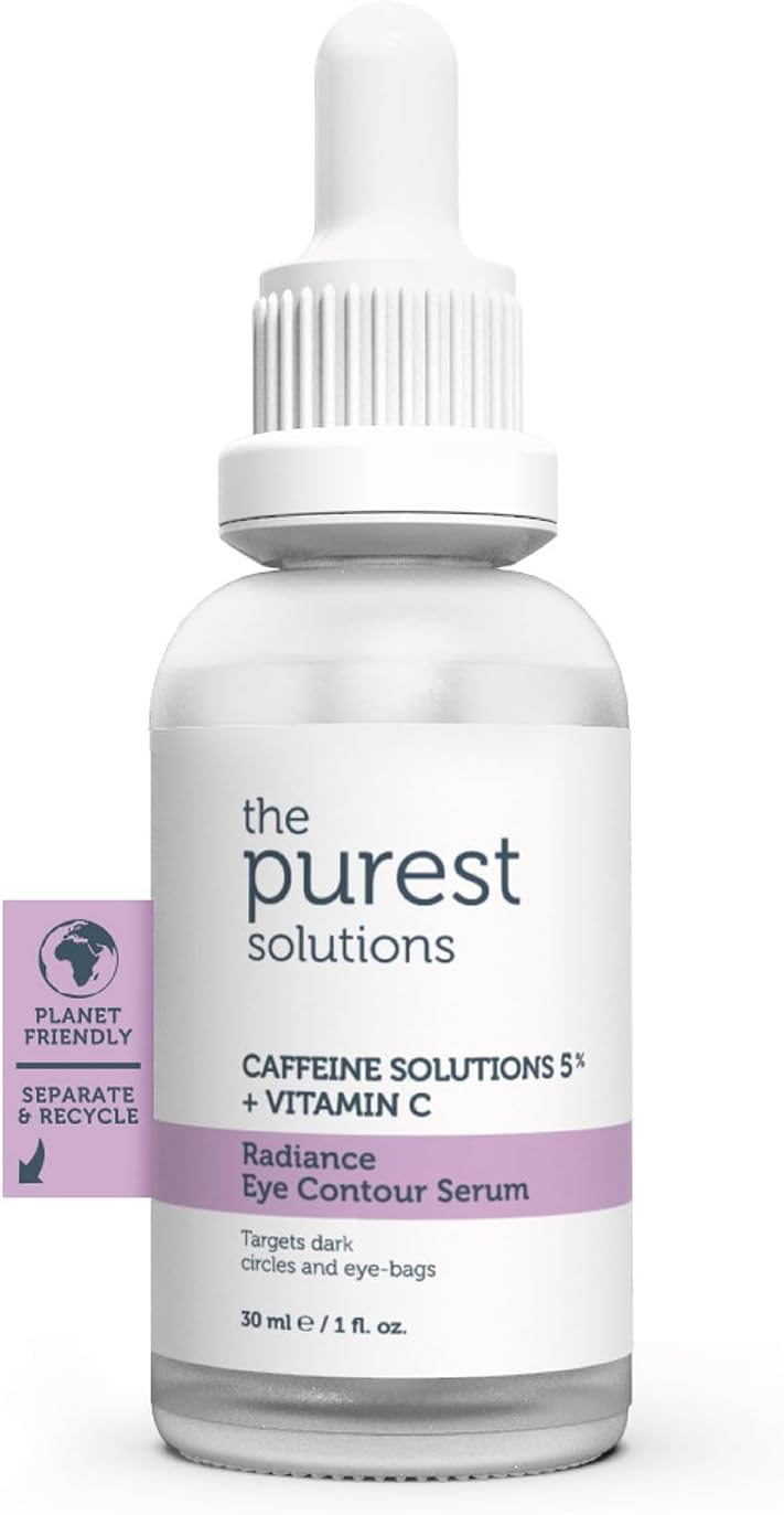 The Purest Solutions, Torbalanma ve Morluk Karşıtı, Aydınlatıcı Kafein Göz Altı Serumu 30 ml (Caffeine 5% + Vitamin C)