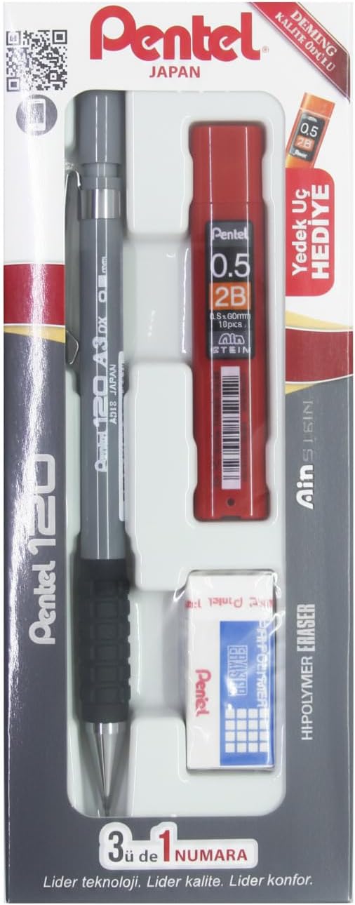 120A3 3'lü Takım - Versatil + Silgi + Hediye Min Okul Seti GRİ