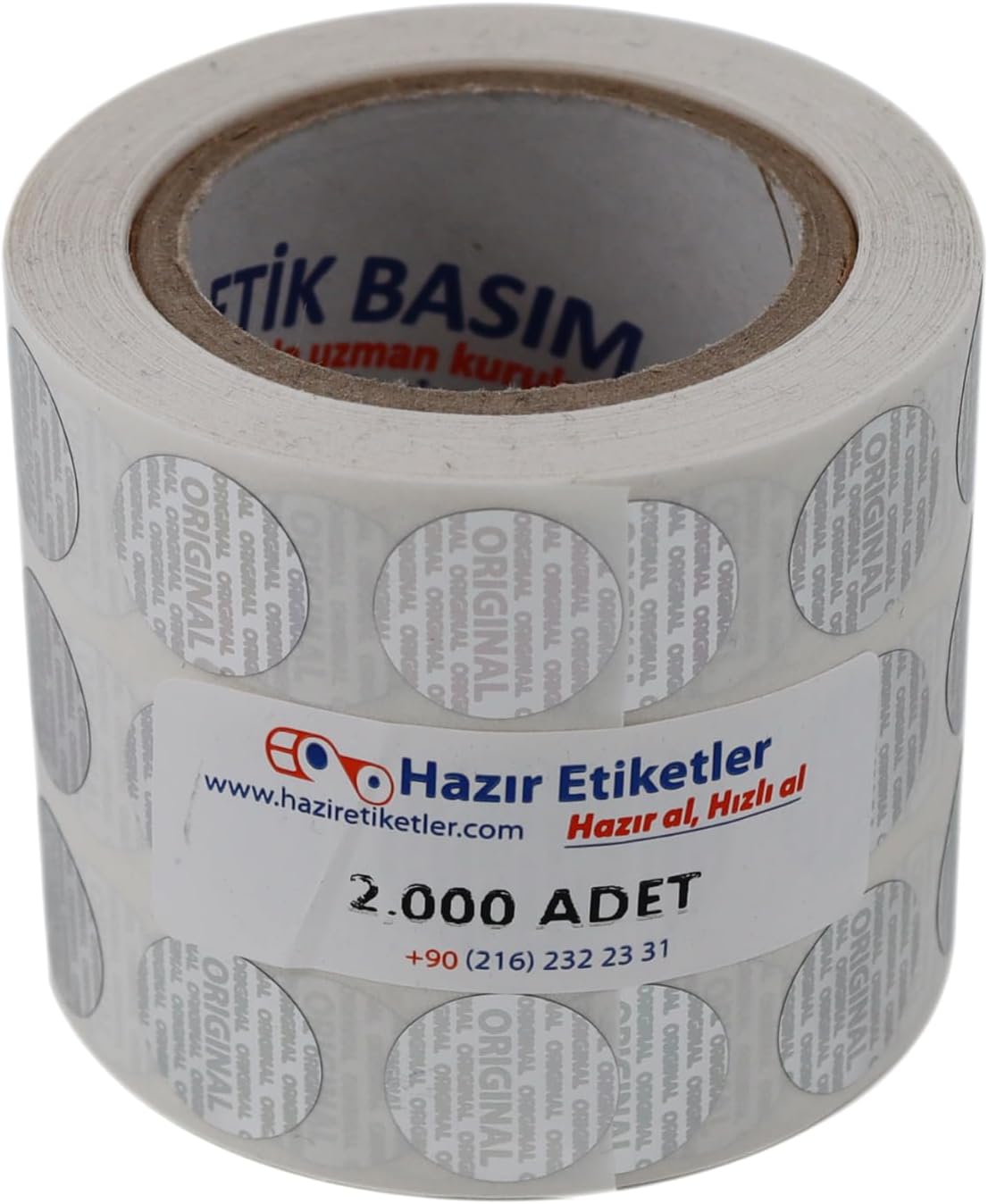hazır al hızlı al Original Etiketi PP (Hologramlı) 15mm Çapında 2000 Adet Yan Yana 3 lü