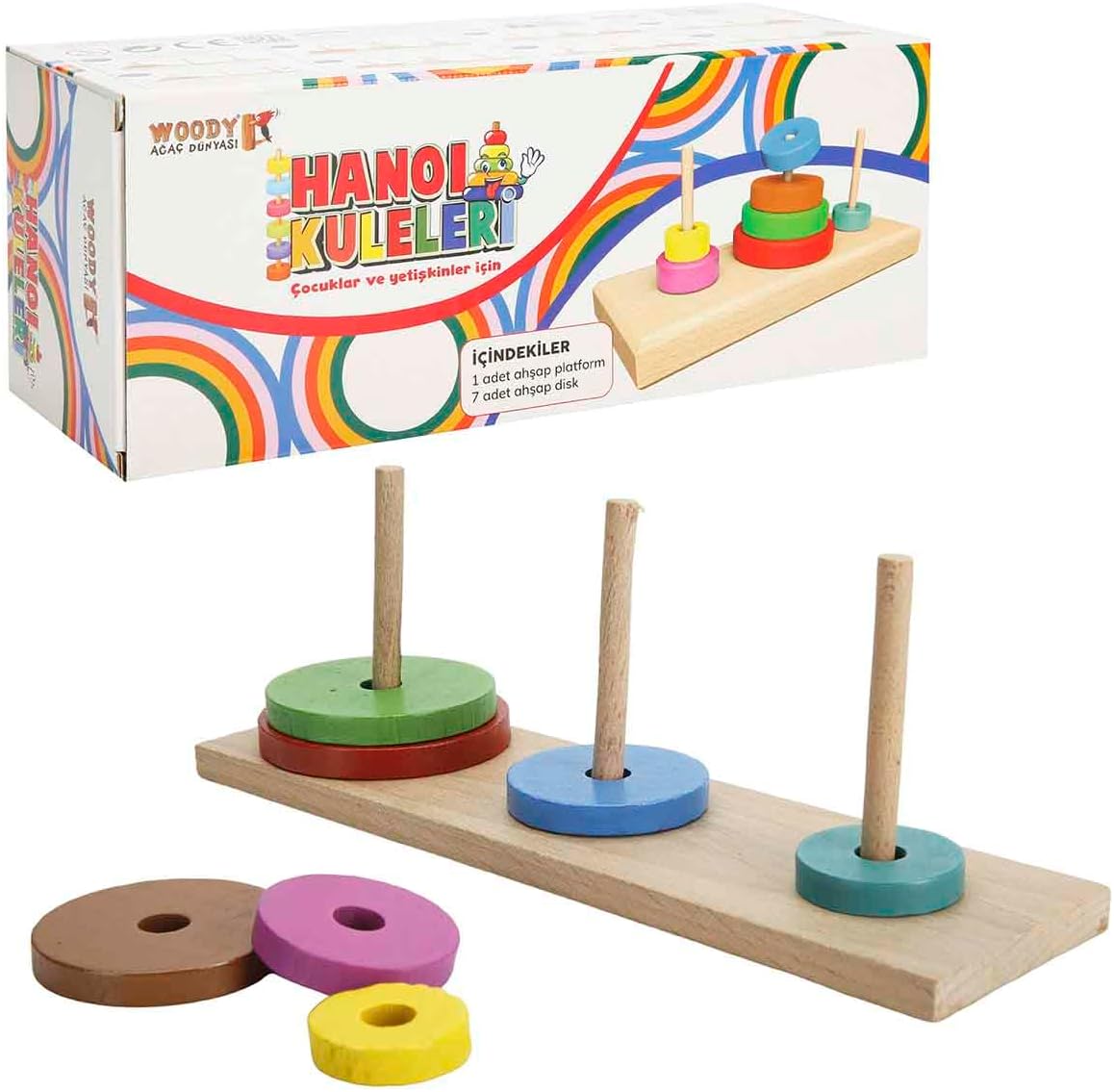 Tahta Geçmeli Oyun Hanoi Kuleleri