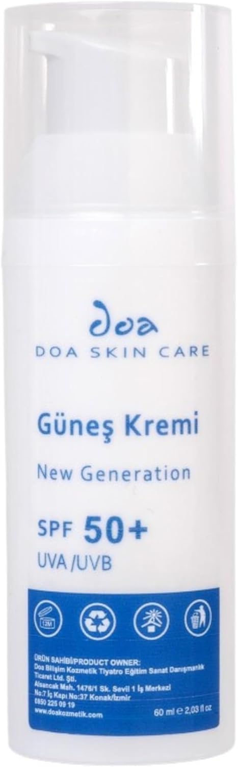 Doa Skin Care New Generation Güneş Kremi SPF50+ (60ml) - Hafif Yapılı & Mat Bitişli Vegan Güneş Kremi