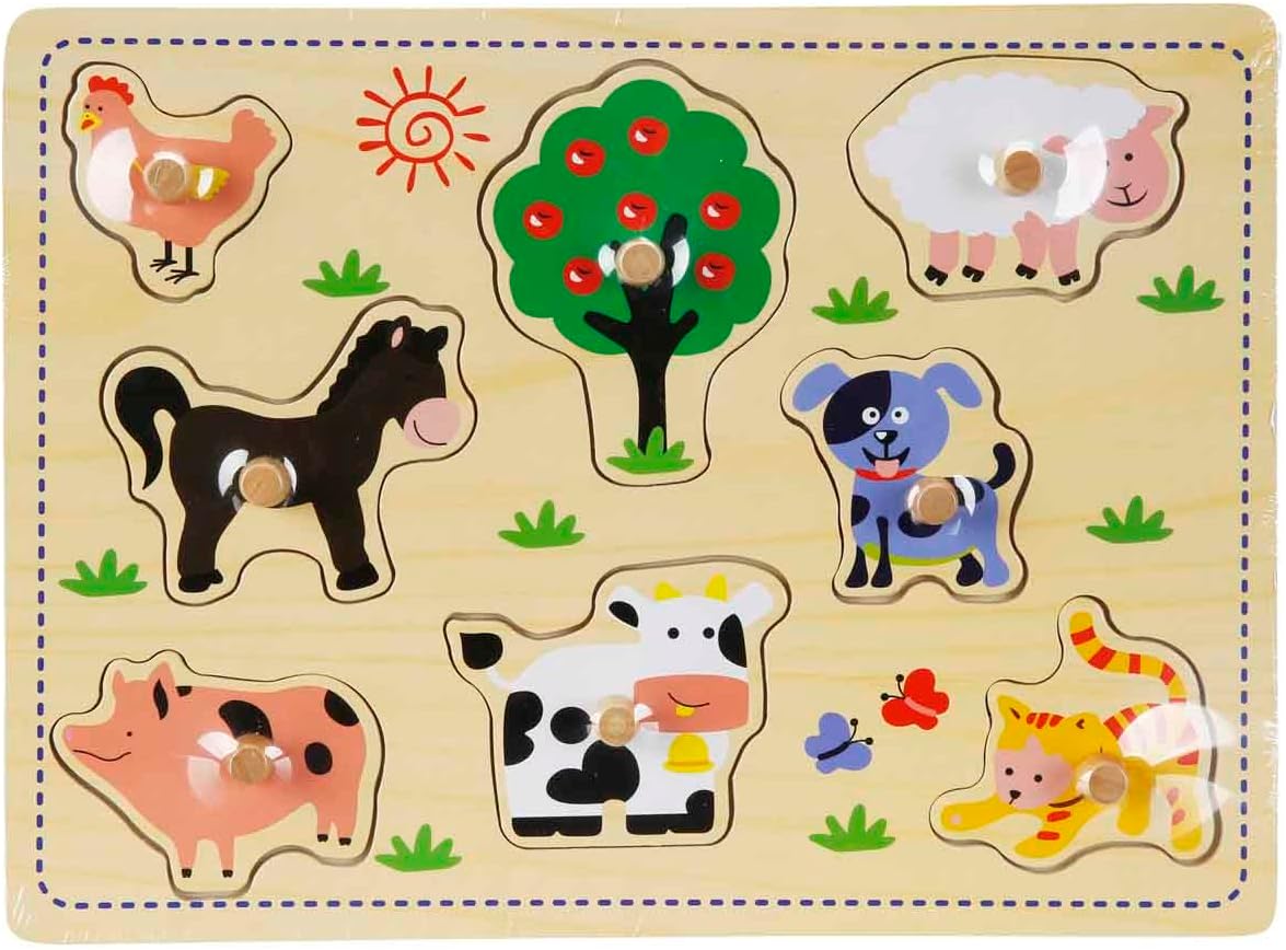 Tahta Raptiyeli Bultak Puzzle Çiftlik Hayvanları 8 Parça