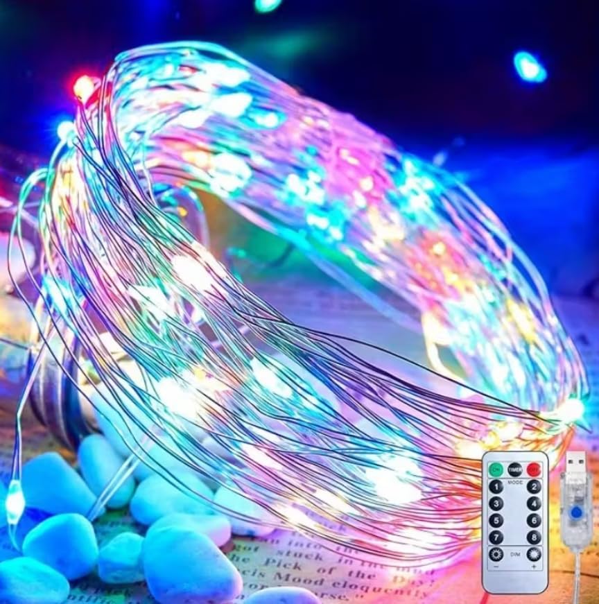 10 Metre RENKLİ 50LED Işıklar Işıkları 8 MOD RGB Işıkları USB Çok Renkli Işık Dize Işıkları Tel Fonksiyonlu Süsleme İnce Telli Aydınlatmalı Şerit Led Yılbaşı Işık Yılbaşı Süsü