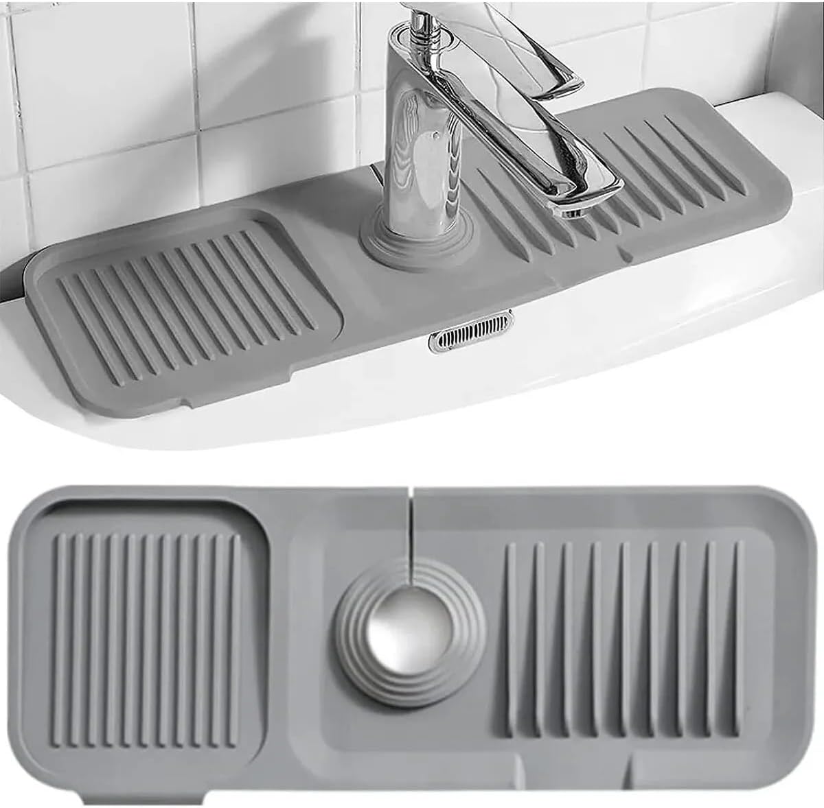 Elastik Musluk Matı Su Tutucu Düzenleyici Kaydırmaz Taban Organizer Mutfak