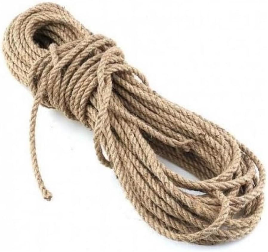 10 Metre Doğal Jüt İp – Hasır Dekoratif İp | El Sanatları, Paketleme, Bahçe ve Hobi Kullanımı İçin Dayanıklı Halat