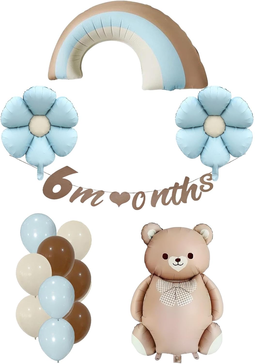 Retro Papatya Temalı Erkek Bebek Konsept Doğum Günü Seti (6Months)