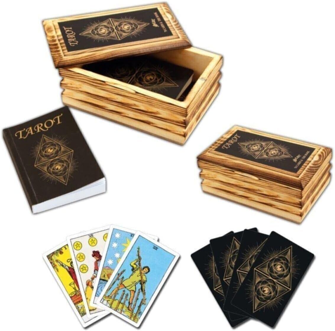 Star Okey Tarot Oyun Kartı Ahşap Kutulu