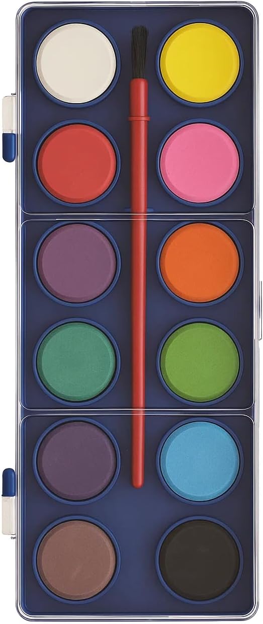 U4 Sulu Boya Seti, 12 Renkli, Canlı Parlak Renkler, Çocuklar İçin Güvenli, Fırçalı, Kağıt Üzerinde Etkili, Tablet Boya, Eğitim ve Hobi İçin Uygun, Okul Seti, Kolay Temizlenebilir, 12'li Set