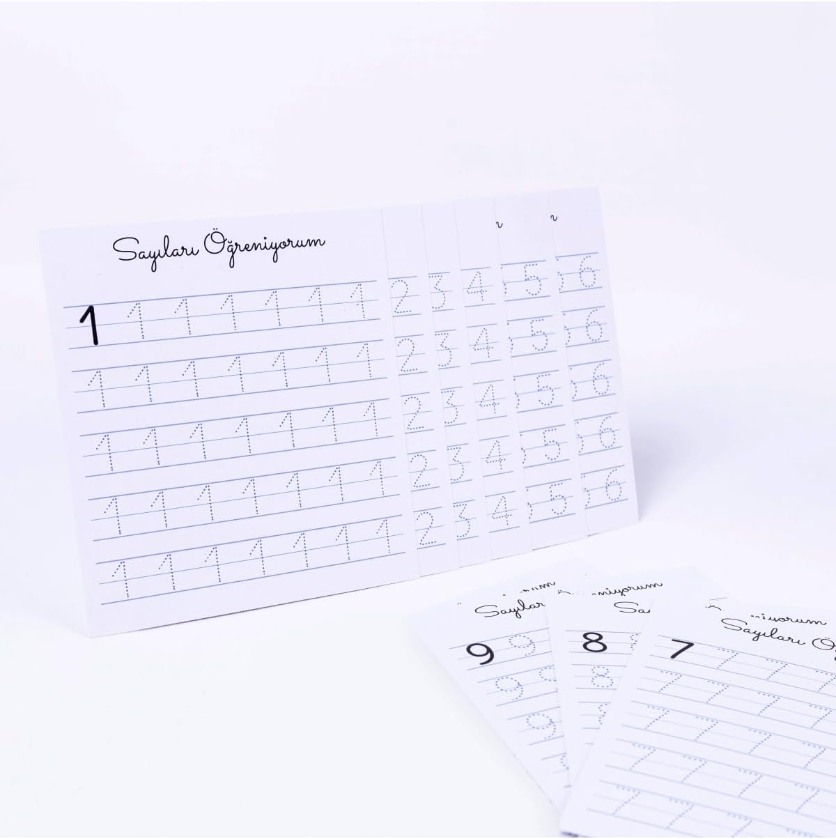 Bimotif 10lu rakamları öğreniyorum, 12 x 13 cm karton çalışma kart seti