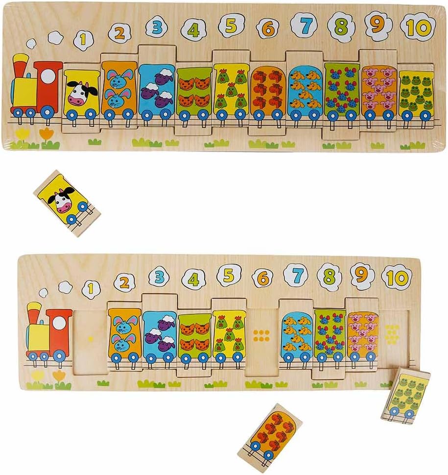 Tahta Puzzle 11 Parça Numaralı Trenler