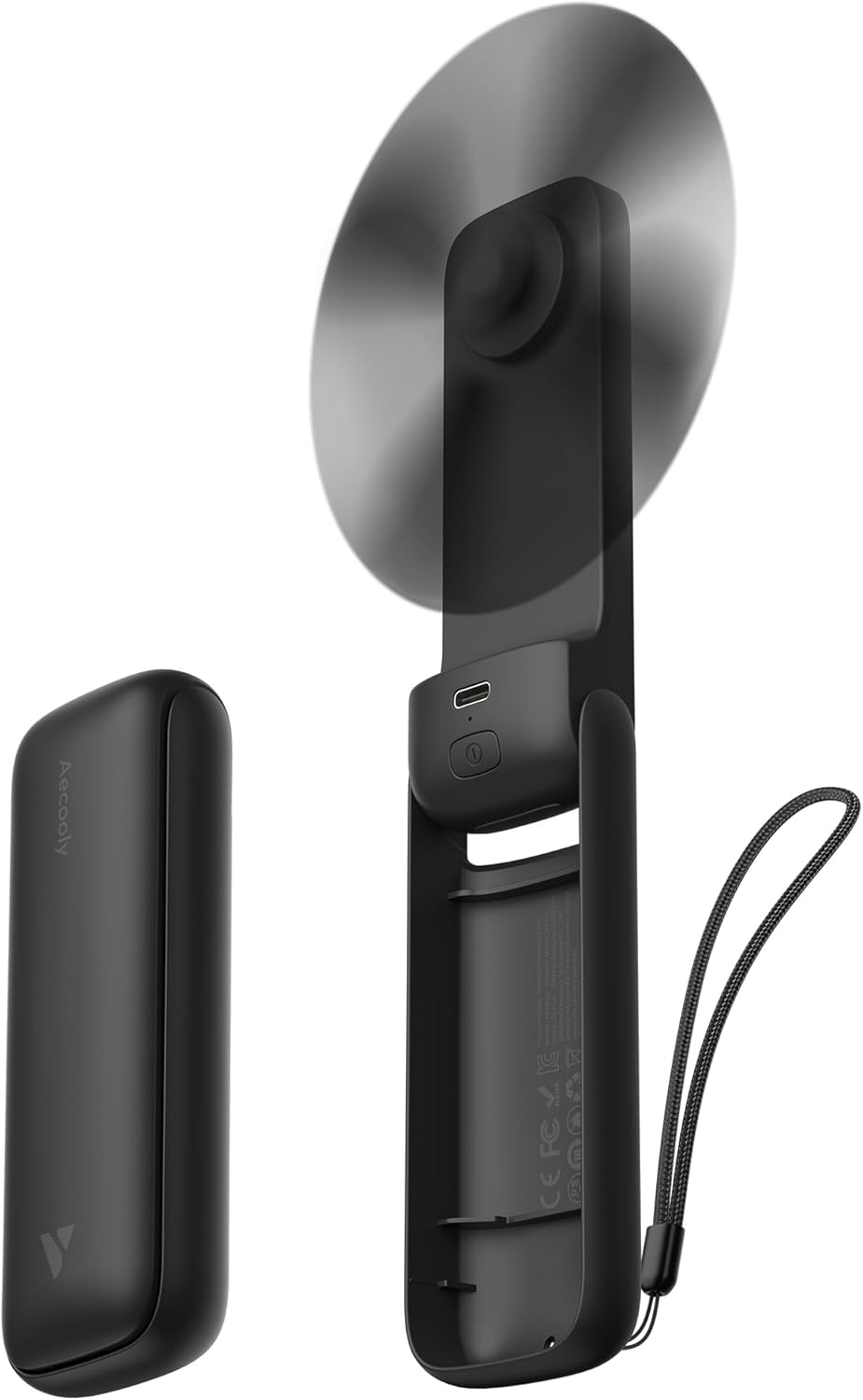 İnce Taşınabilir Fan, İnce Elde Taşınabilir Fan, USB Şarj Edilebilir Mini Kişisel [24H Maksimum Soğutma Süresi], Seyahat için Akülü Küçük Katlanabilir Cep, Yaz, Kadın ve Erkekler, Kızlar için