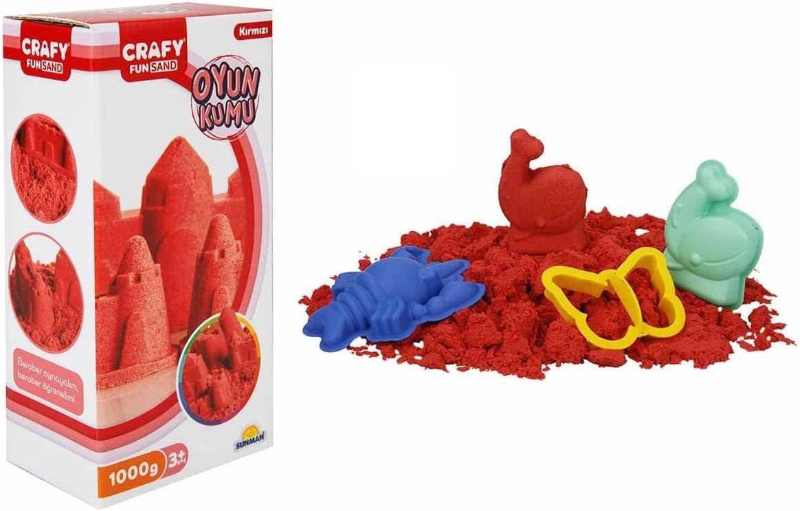 CRAFY Oyun Kumu 1000 gr Kırmızı