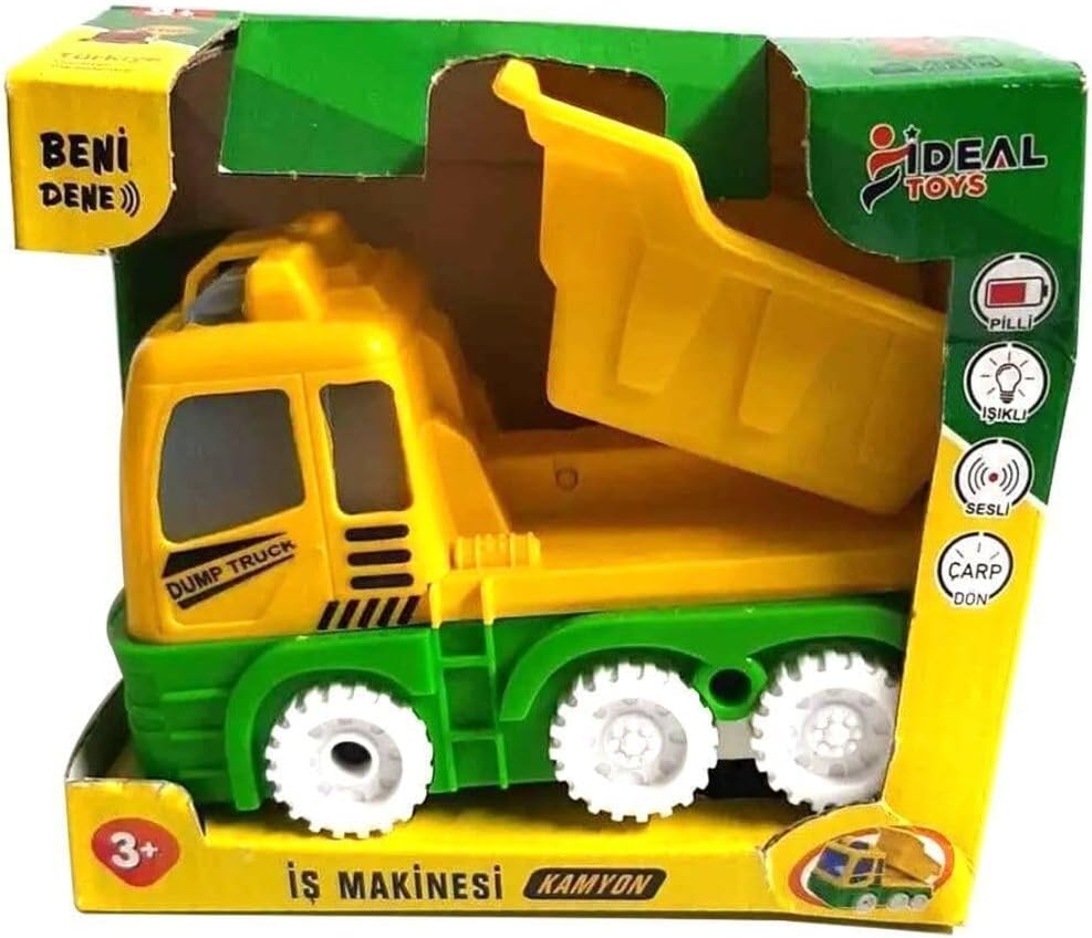 Pilli Sesli Işıklı Sensörlü Kamyon Iş Makinası