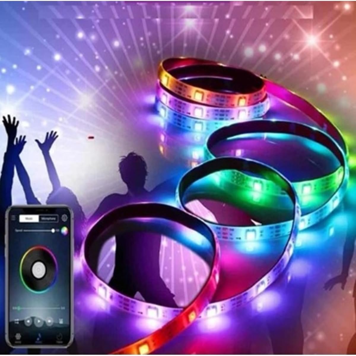 Bluetoothlu USB Şerit LED PC Bilgisayar Kasası Ledi Kumandalı Rgb Aydınlatma 3 Metre Bluetooth LED Rgb