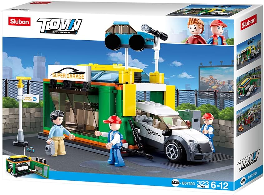 Town Araba Yıkama Dükkanı Yapım Seti, 323 Parça