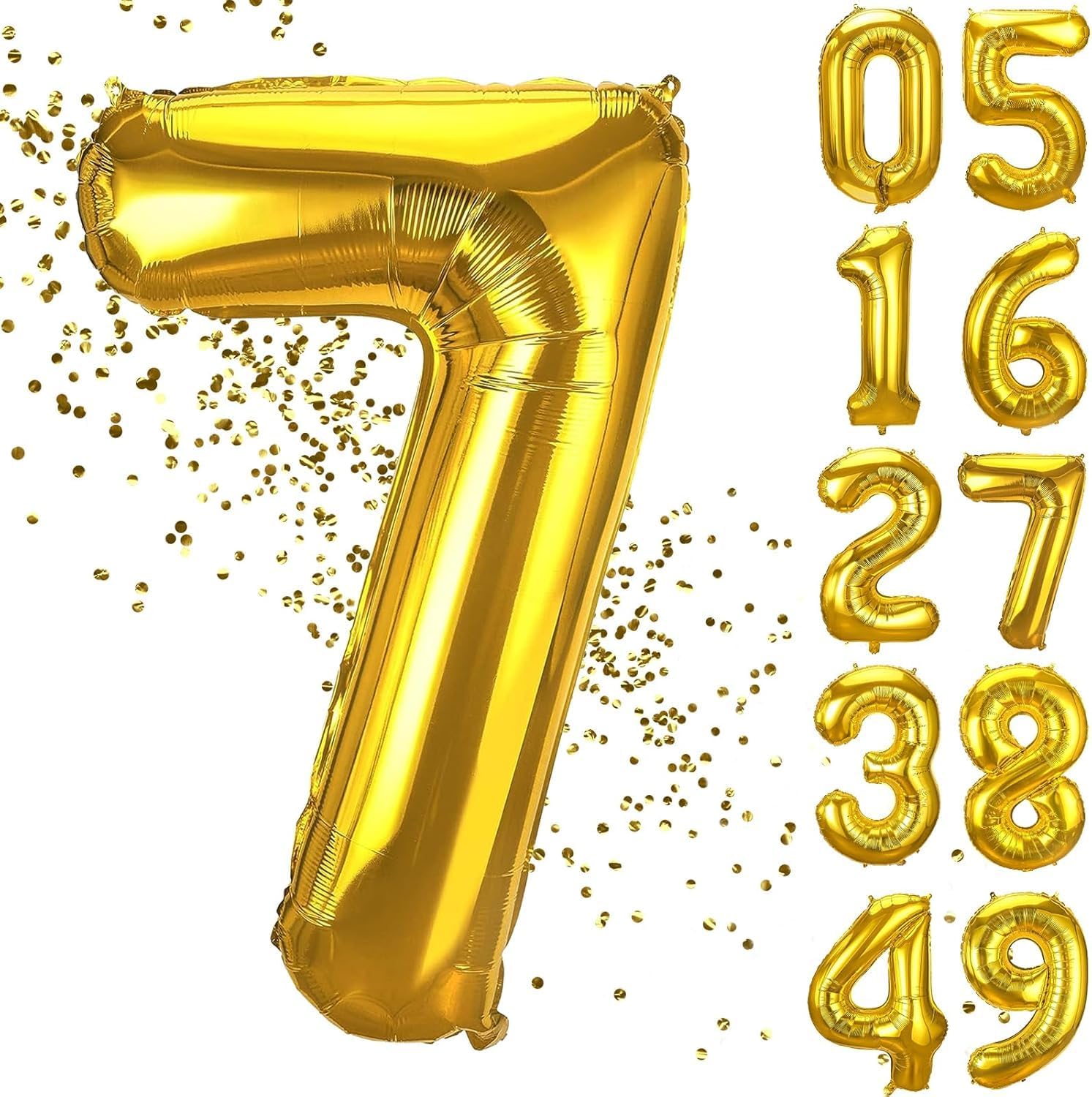 xesha 7 Yaş Doğum Günü Rakamlı Balon Yaş Günü Renk Uçan Balon 102 cm Doğum Günü ve Parti Dekorasyonu Büyük Boy Folyo Balon 40 inç - 102 cm Doğum Günü Dekorasyonu Balon Yaş Sayı Helyum Balon 7 Rakamı