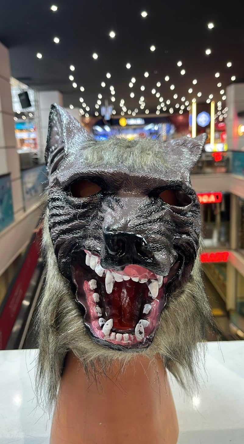 Halloween Kurt Köpek Maskesi, Korku Maskesi, Bayramı Aksesuarları, Halloween Kostüm Aksesuarı, Şaka Oyunları ve Korku Maskeleri