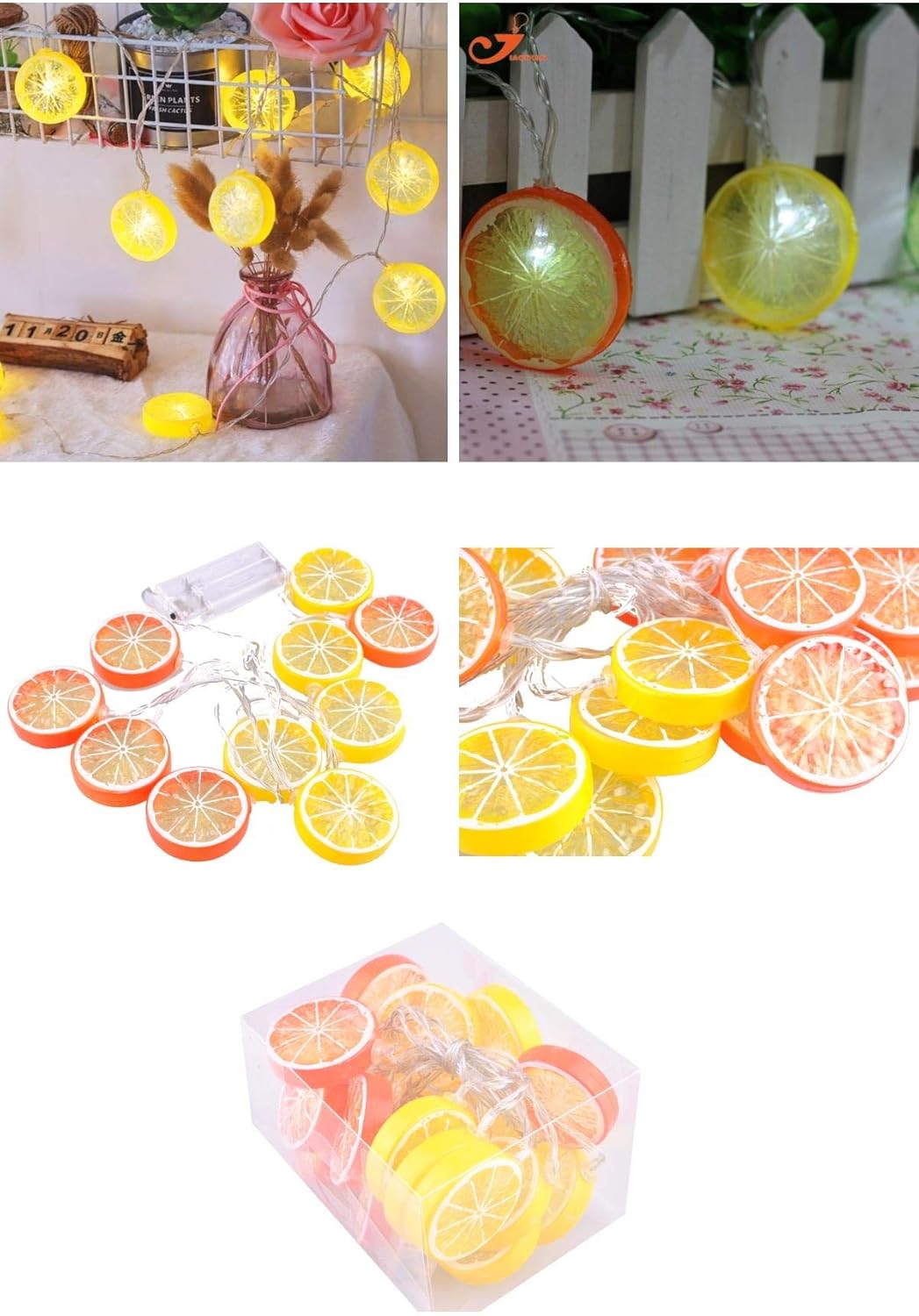 20li Limon Dilimi Şeklinde Dekoratif Dolama Led 3 Metre