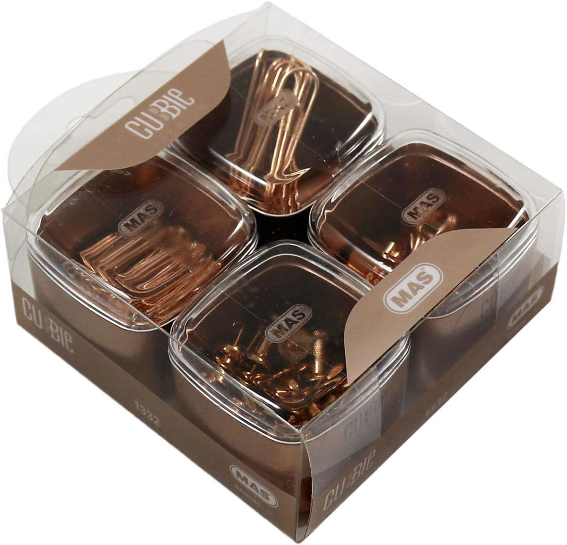 Cubbie Premium 4'lü Kutu Ataş Raptiye Seti, Rosegold