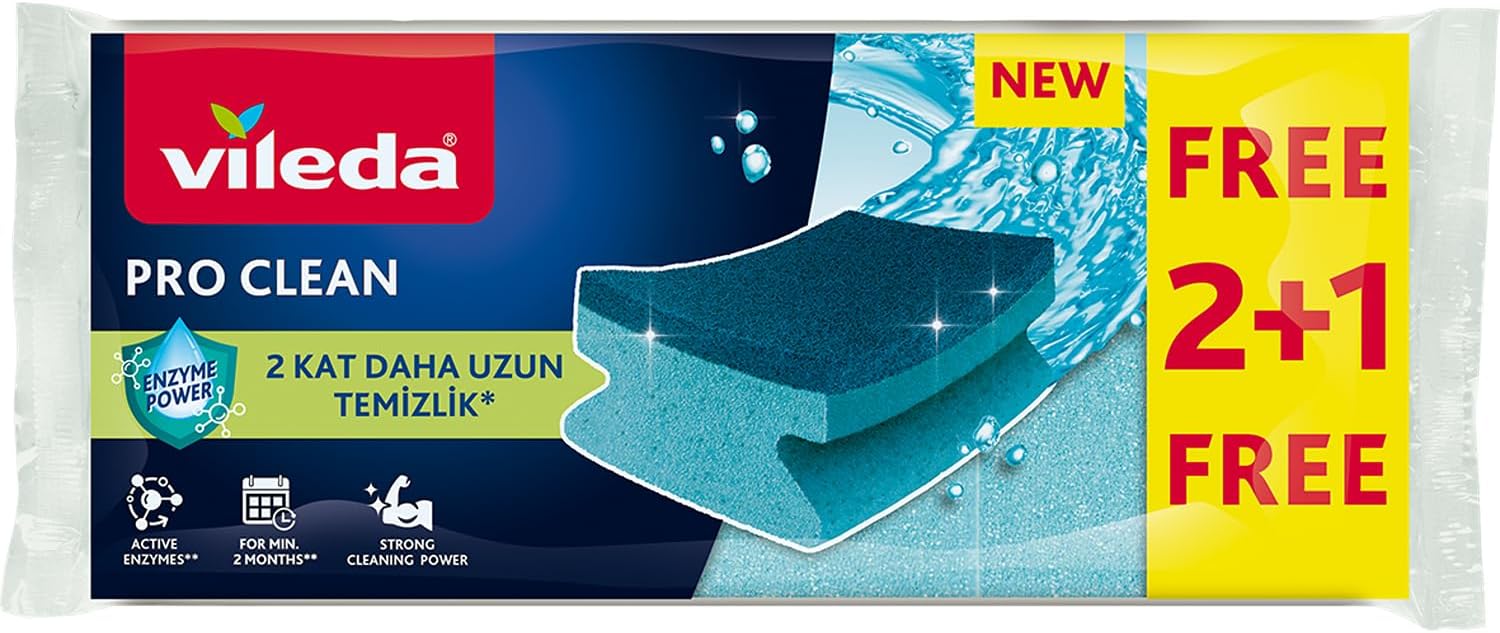 Aktif Enzimli Oluklu Sünger, 3’lü Paket