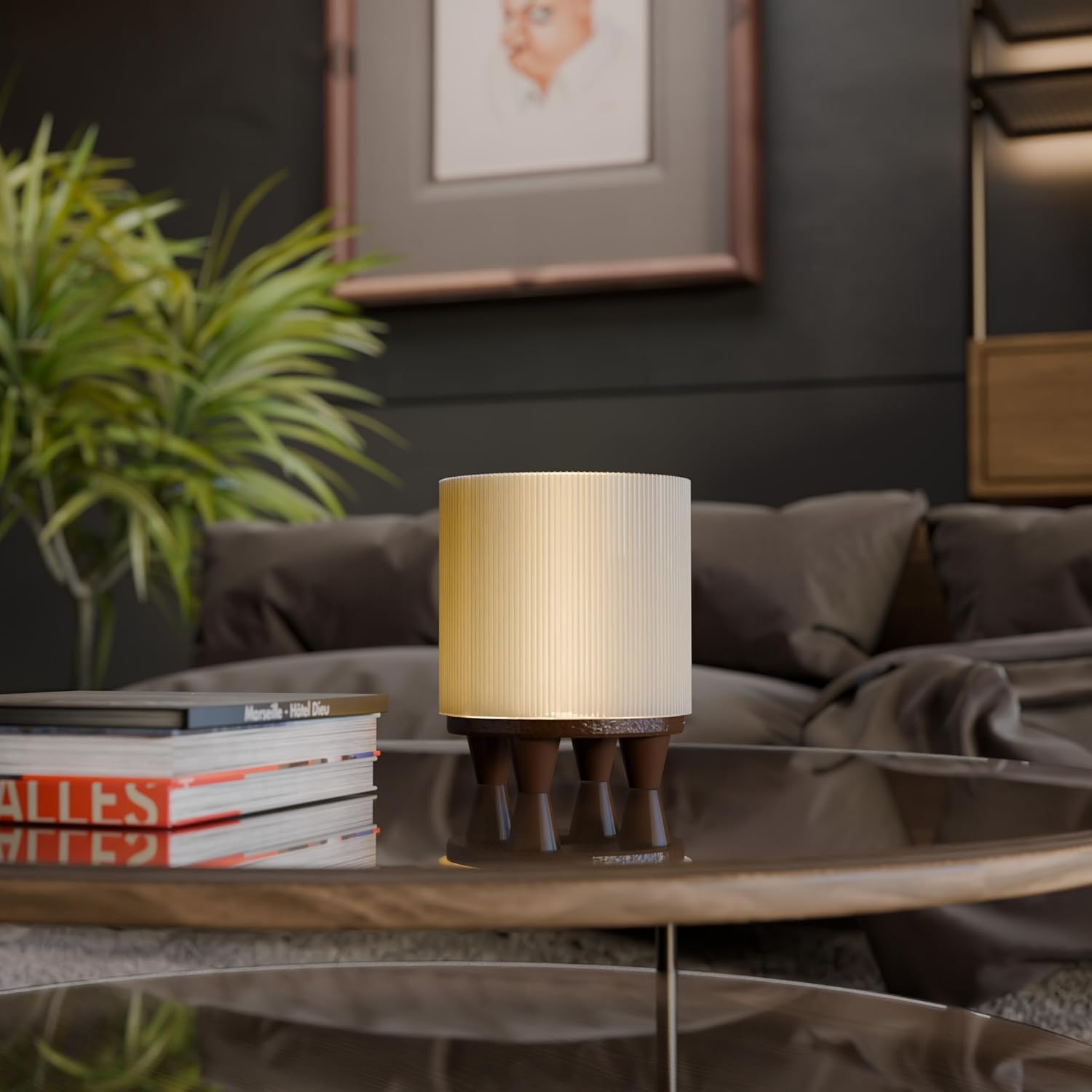 Modern Mocha Formlu Masa Lambası – Minimalist Dekoratif | Kahve Köşesi ve Mutfak için Aydınlatma