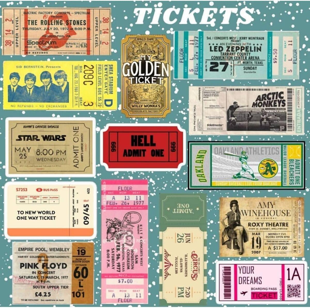 Tickets Seti | Laptop Notebook Telefon Etiket Journal