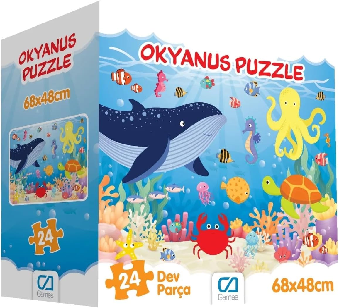 Okyanus 24 Parça 50x70cm Çocuk Yer-Zemin Puzzle Yapboz Serisi