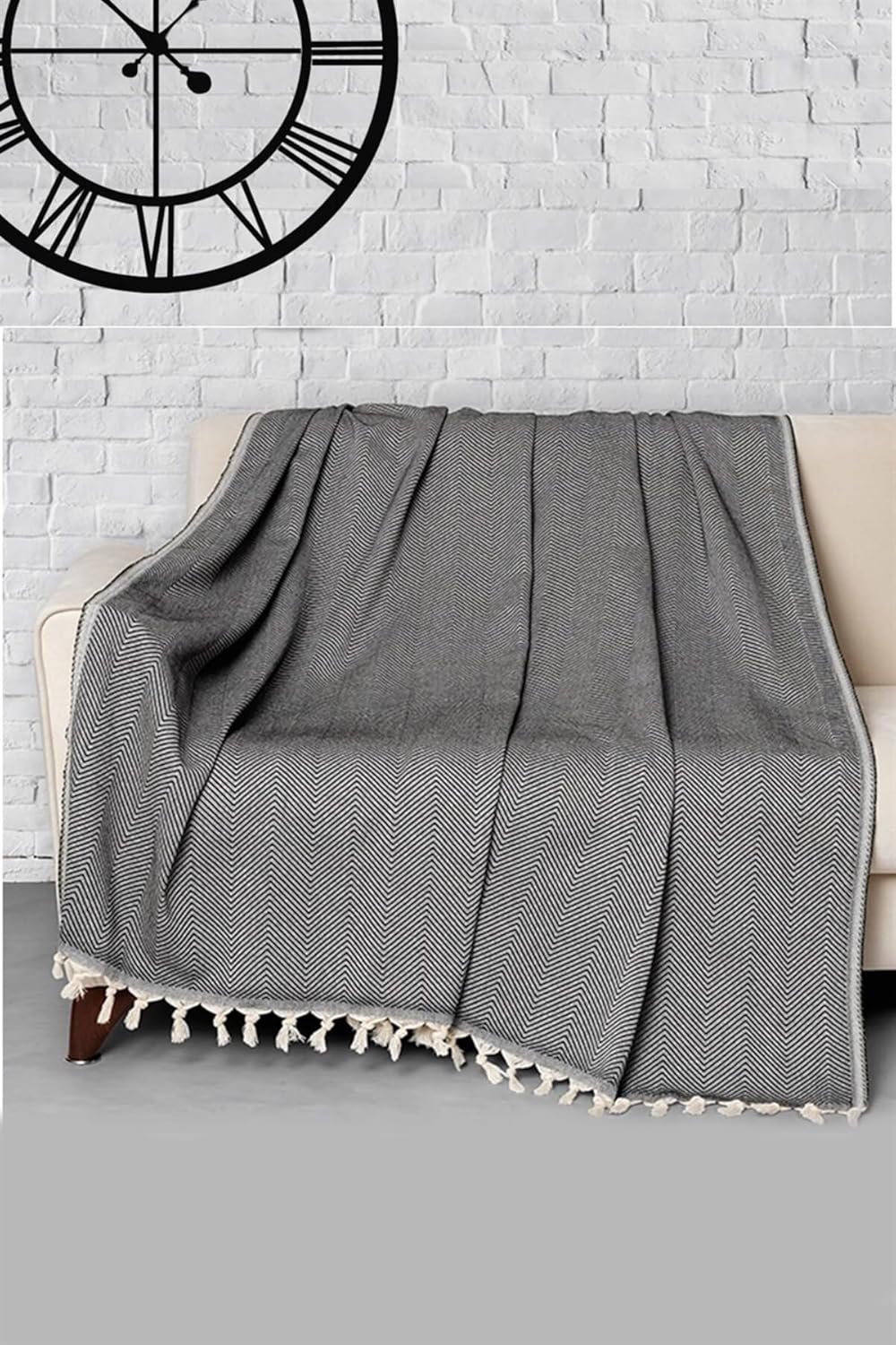 DENİZLİ  Trendy Koltuk Örtüsü Siyah 170 x 300