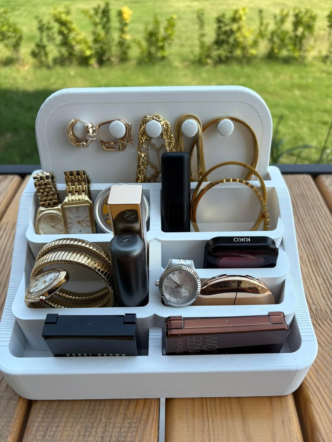 Takı, Saat ve Kozmetik Organizeri - Şık ve Modern Tasarım, Mükemmel Fonksiyonellik Beyaz